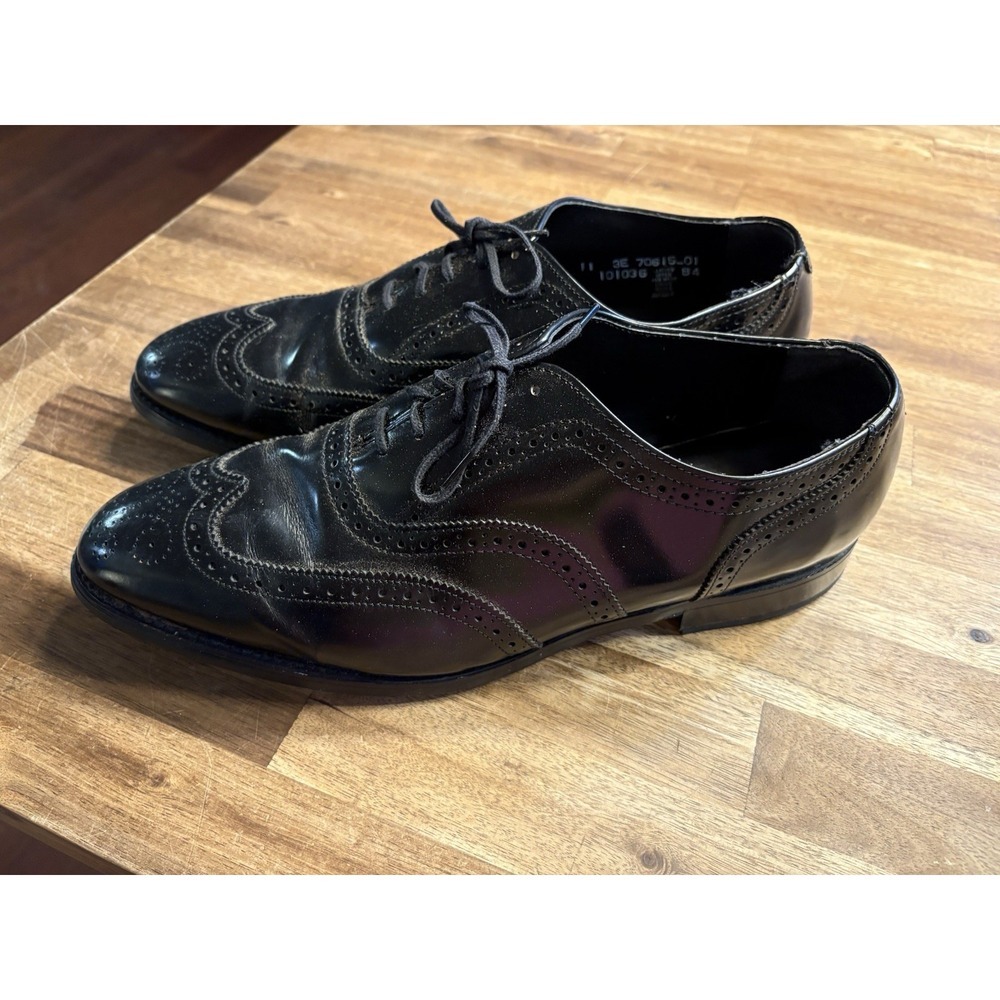 MENS NUNN BUSH BLACK LEATHER DRESS SHOES Sz 11